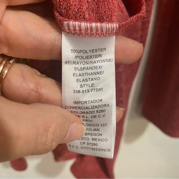 Roper Dust Red Embroidered Open Front Cardigan Sz M - Picture 5 of 10